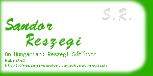 sandor reszegi business card